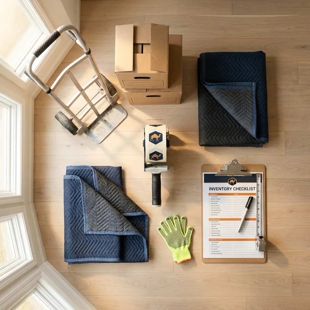 Professional moving supplies and packing materials layout for Pittsfield residential relocations